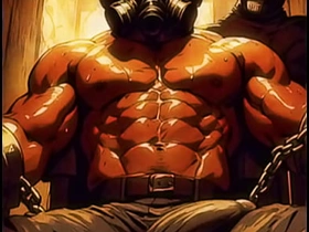 AI生成的蒙面肌肉诱惑：暗室勾引 korean athlete gay porn